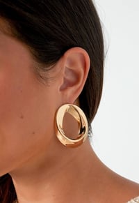 Image 3 of Oval Open Ring Earrings