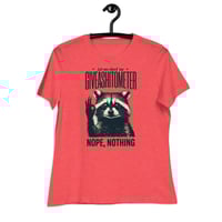 Image 2 of  Giveashitometer Nope Nothing Women's T-Shirt | Funny Raccoon Humor Graphic Tee