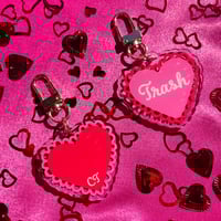 Image 2 of Trash Heart Valentines Keychains