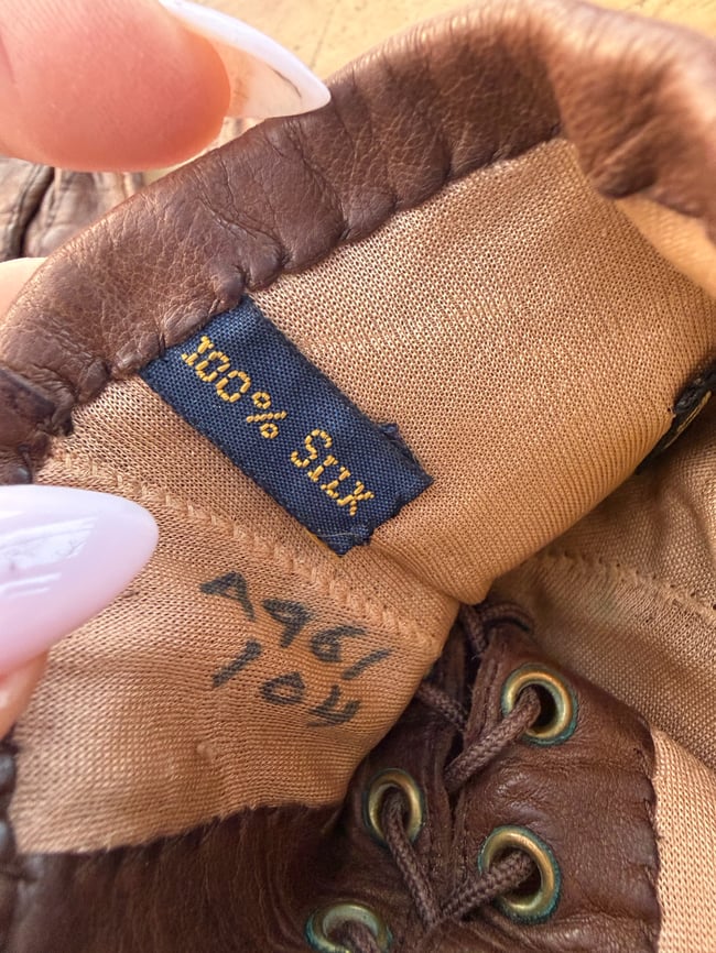 70s Yves Saint Laurent leather lace up corset gloves 