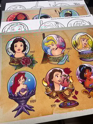Image of Disney Princess Set A & B (4 sheets) 11x14 w/ Lines