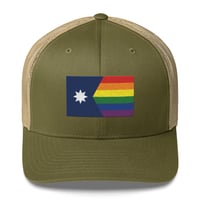 Image 3 of Minnesota Rainbow Pride Flag (6 Stripe) Trucker Cap