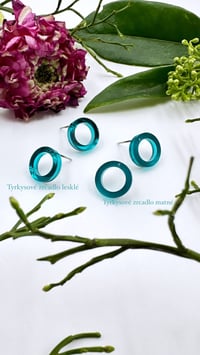 Image 2 of Náušnice Hope barevné zrcadlové lesk & mat a černé a bílé