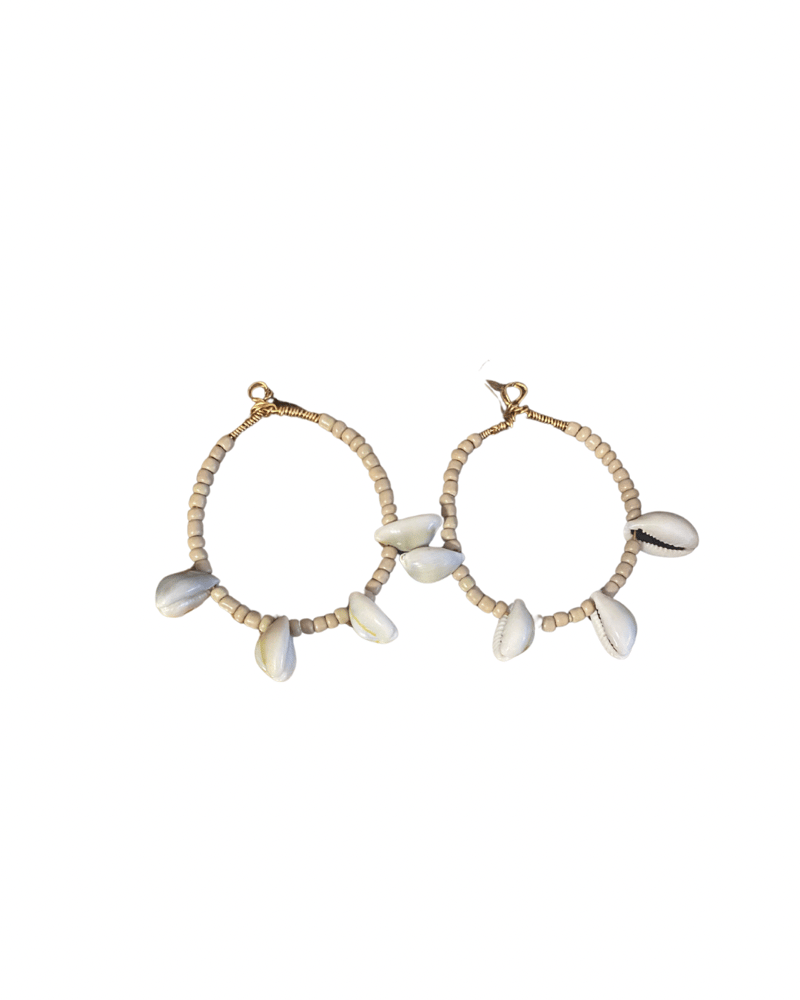 Image of Cowries Beaded Hoops 