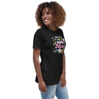 Image 7 of Women's Relaxed T-Shirt, Super Nurse Flower Power Tee