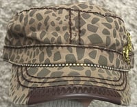 Image 2 of Leather Bill Cadet Hat Crystal Martini