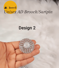Image 3 of Unisex American Diamond Brooch/Saripin 
