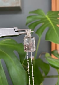 Image 1 of Silver Garden  Quartz Rectangle  Crystal Necklace