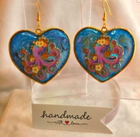 Image 2 of Handcrafted Resin Octopus Earrings 