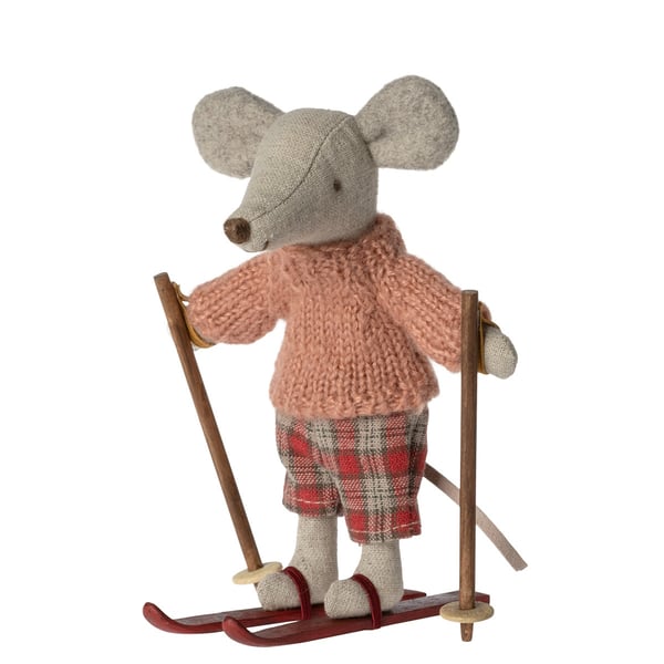 Image of Maileg - Winter Mouse with Skis Big Sister 