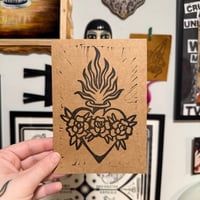 Image 1 of Sacred Heart Linocut Print