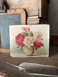 Image 4 of Charmante petite peinture à l'huile bouquet de roses 