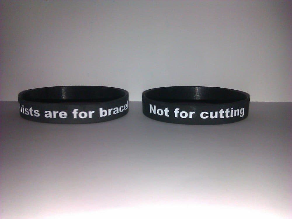 Image of Wrists are for bracelets, Not for cutting (Black/White)