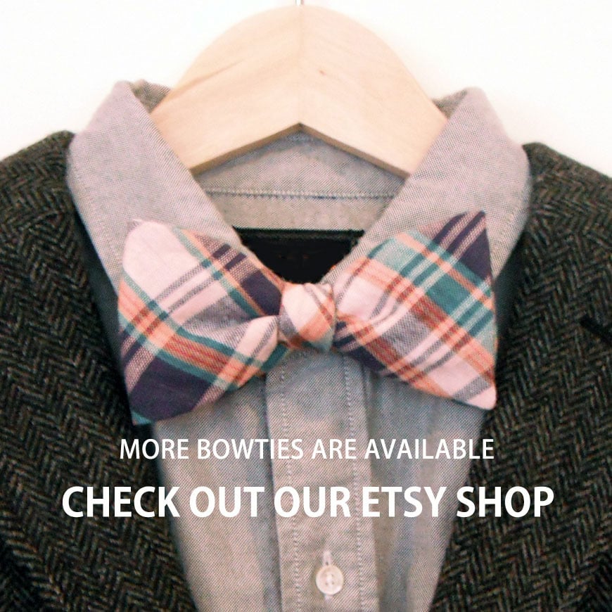 Image of Multi Color Tartan Plaid Self Bow Tie for Men & Wedding