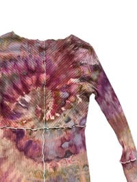 Image 6 of XL Rib Knit Long-Sleeve Dress in Autumn Spiral Ice Dye