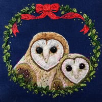 Image 3 of Barn Owls Waiting For Santa Ornament