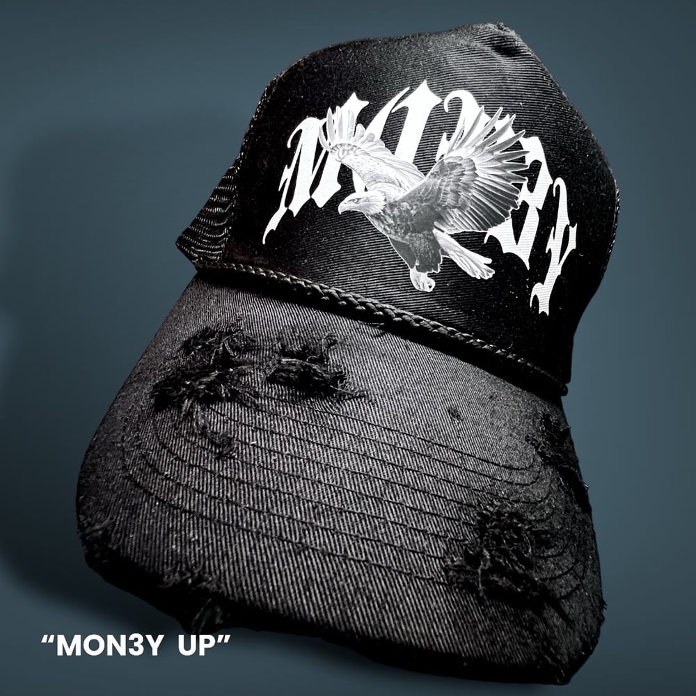 MON3Y UP TRUCKER HAT // EAGLE