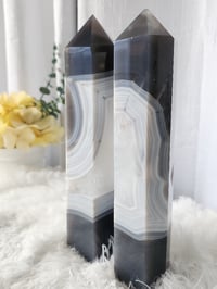 Image 3 of Gray Silk Agate Medium Crystal Towers - 2 Styles