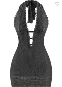 Image 1 of Gia Lace Halter Mini Dress