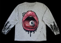 Image 1 of “HUNGRY EYE’ HAND PAINTED LONG SLEEVE T-SHIRT XL