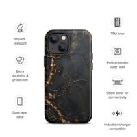 Image 17 of Gold and Black Tattered Texture Gnarled Roots Goth Inspired Tough Case for iPhone®