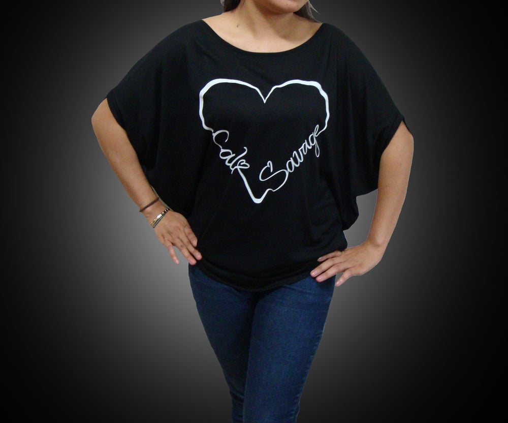 Image of Ladies - I Heart Cali Savage Flowy Top (Off the shoulder)