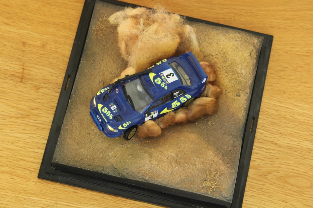 Image of Rally Diorama 1/43 scale McRae Safari Rally Kenya Subaru Impreza Art Piece WRC