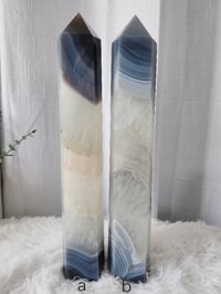 Image 1 of 14" XL Gray Silk Agate Crystal Towers - 2 Styles