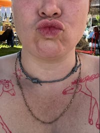 Image 1 of “Barbed Wire” Leather Choker