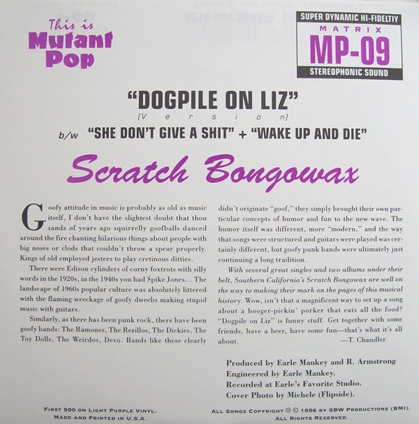Scratch Bongowax – Dogpile On Liz 7”