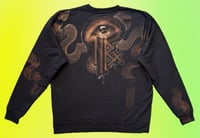 Image 2 of “FUCK IT” CUSTOM BLEACH PAINTED PULLOVER SWEATER LARGE