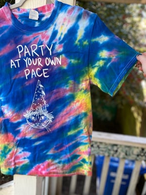 Image of SMALL Party At Your Own Pace Tie Die Shirt 2