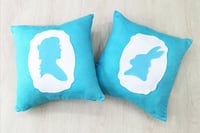 Image 5 of Handmade Alice In Wonderland Cameo Dusty Pink Decorative Pillow Case Cushion. Fairytale Room Decor