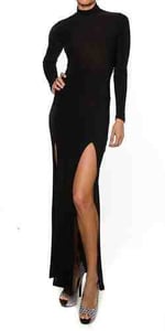 Image of Plus Size Black Double Split Dress