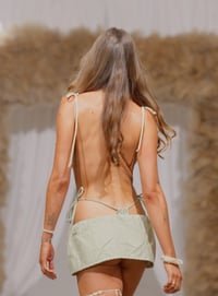 Image 4 of Meadow - Sage Cotton Mini Skirt