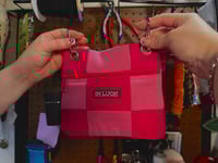 Image 1 of Pink Checkered Pouch