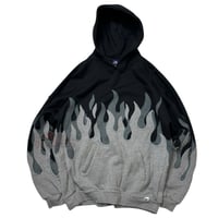 Image 1 of (XL) Hoodie Russell Double Flames GREY "SF-01" 627