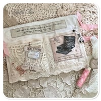 Image 2 of Shabby Chic tattered  Sewing Book/Needle book with lace samples