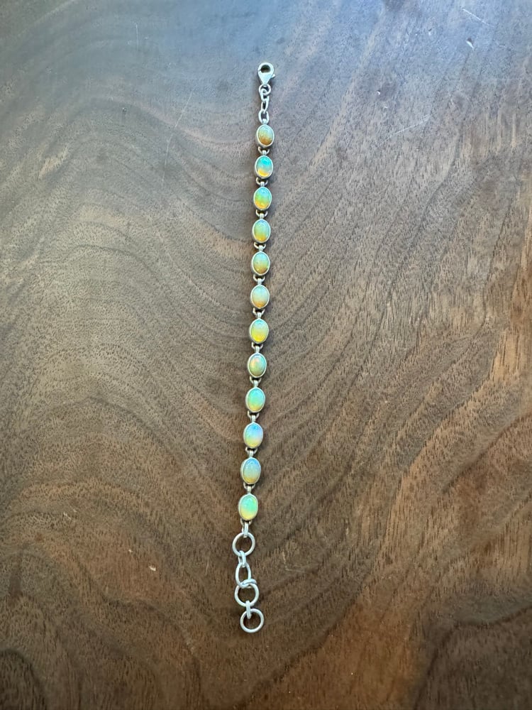 Image of Fire Opal & Silver Bracelet 