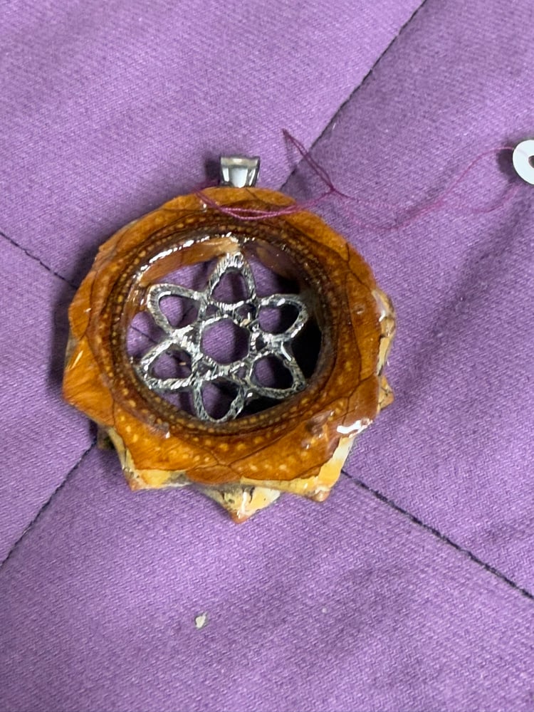 Image of Atomic Energy Pinecone Charm | Handmade PNW Resin Jewelry | #116