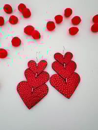 Image 5 of Triple Heart Dangle earrings 