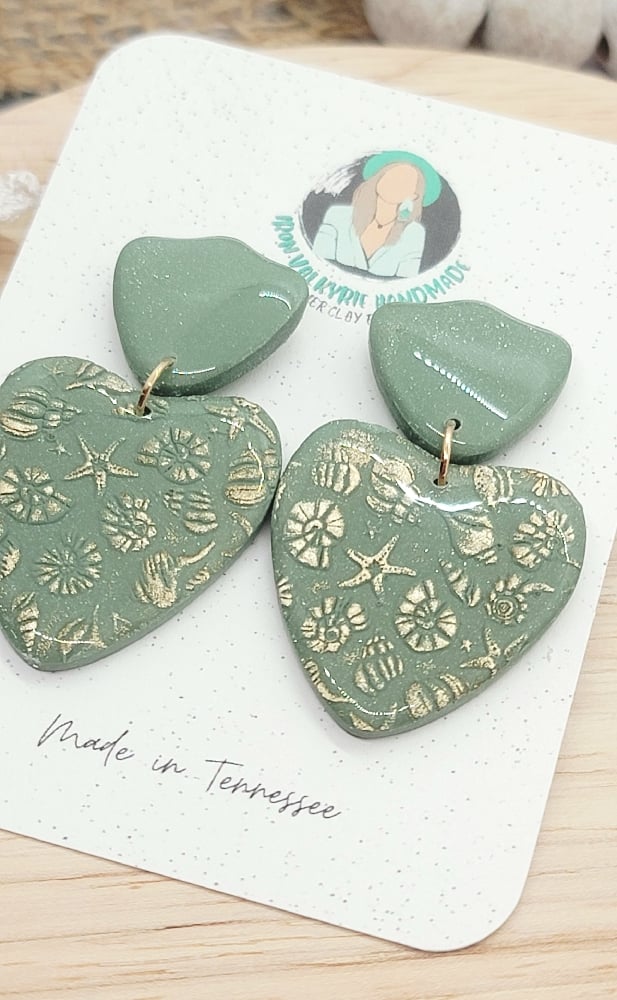 Image of Sage Seashell Dangles