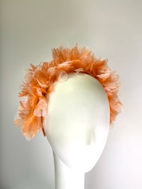 Image 1 of Orange organza flower headpiece 