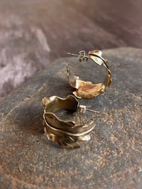 Image 2 of Golden Oak Hoop Earrings