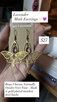 Image 1 of Purple Moth Earrings ✨💜