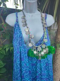 Image 5 of PEFKOS MAXI DRESS Blue red- Sise 10-18 uk