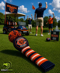 Image 2 of Chicago Bears NFL custom Golf Club Cover hand knit logo NFL football fan  gift-e4af633c
