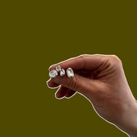 Image 2 of #4 Small Dimple Pebble Studs ( Silver and Gold)