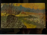 Image 3 of Antique Oil Landscape Miniature on Canvas Board