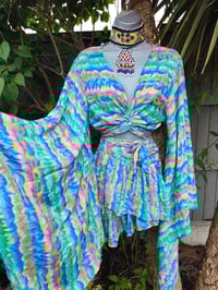 Image 8 of TULUM co ord set FRILL skirt - Green yellow